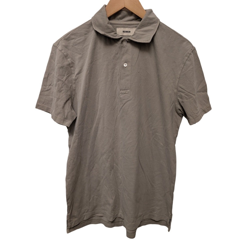 Buck Mason Concrete Venice Wash Sueded Cotton Polo Shirt Men's M Preppy Work